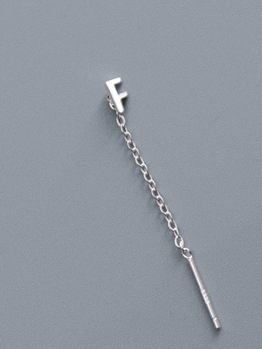 ES2180 [Single F Letter] 925 Sterling Silver Tassel Minimalist Threader Earring